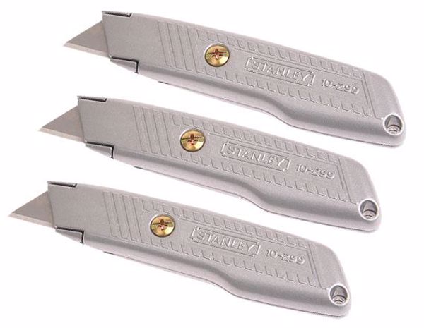 Picture of Stanley Metal Utility Knife - Pack Of 3x Fixed Blade