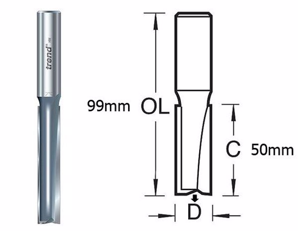 Picture of Trend 3/83DC - D=12.7mm C=50.0mm - 1/2 Shank