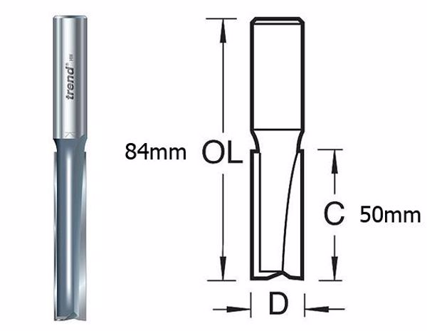 Picture of Trend 3/83M - D=12.7mm C=50.0mm - 1/2 Shank
