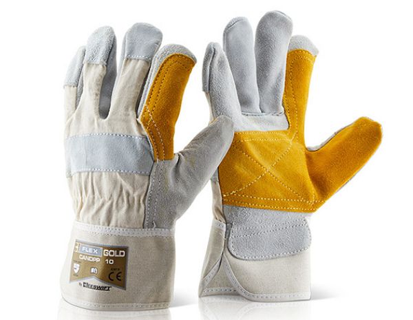 Heavy Duty Double Palm Rigger Gloves B-FLEX Gold