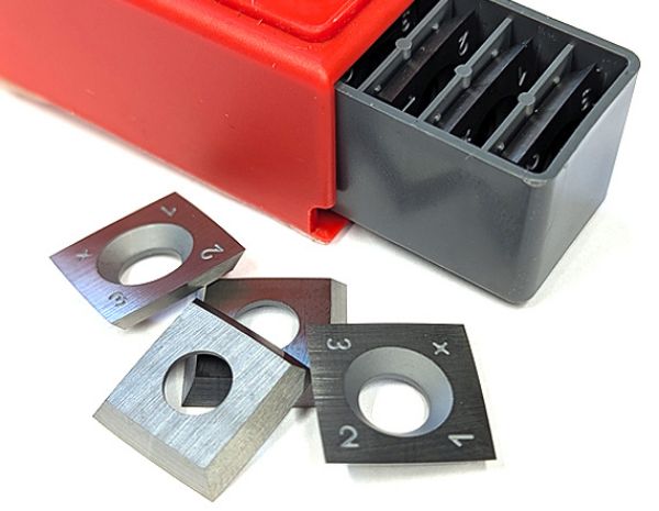 15 x 15 x 2.5mm R150 Carbide Spiral Insert Cutters  - Box 10 - For Record Power Machines