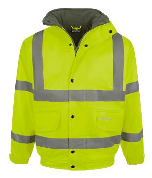 Hi Vis Bomber Jacket - Fleece Lined Yellow