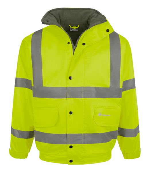 Hi Vis Bomber Jacket - Fleece Lined Yellow