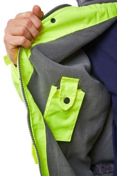 Hi Vis Bomber Jacket - Fleece Lined Yellow