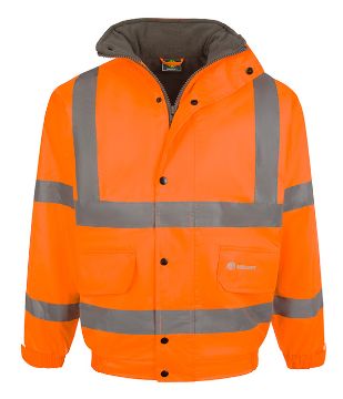 Hi Vis Bomber Jacket - Fleece Lined Orange