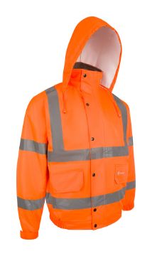 Hi Vis Bomber Jacket - Fleece Lined Orange