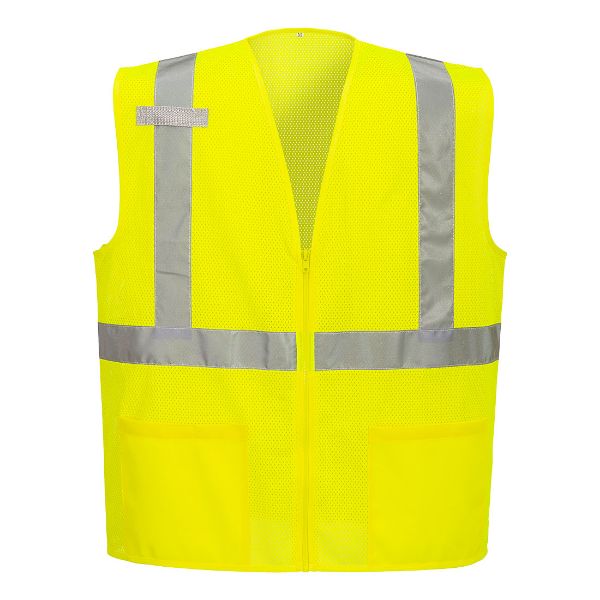 Picture of Economy Hi-Vis Mesh External Pocket Vest (Zip) - Yellow UC495