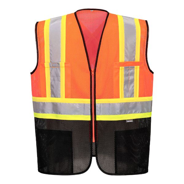 Picture of Frisco Hi-Vis X Back Contrast Executive Vest - Orange/Navy US395
