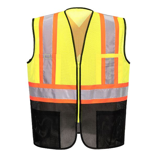 Picture of Frisco Hi-Vis X Back Contrast Executive Vest - Yellow/Navy US395