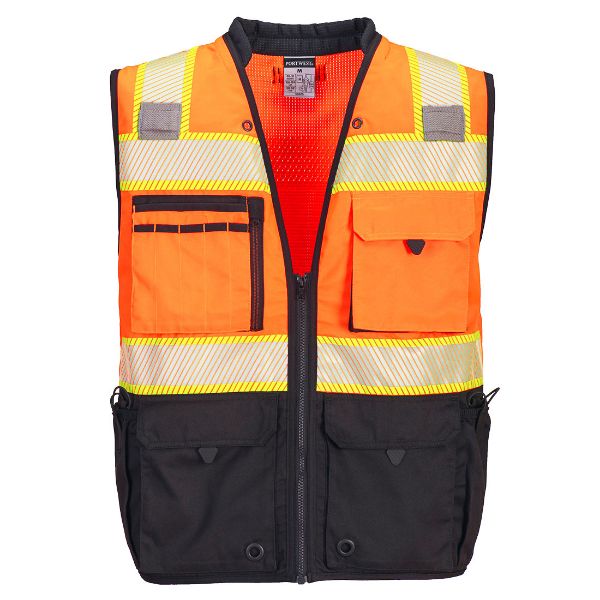 Picture of Hi-Vis Premium Surveyor Vest - Orange/Navy US375