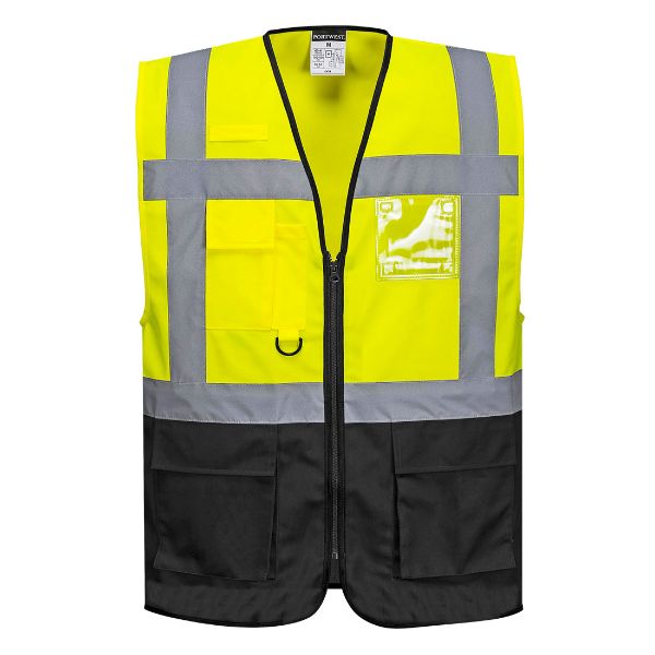 Picture of Warsaw Hi-Vis Contrast Executive Vest - Yellow/Navy UC476