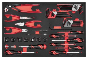 Picture of Teng Tools 27" Classic Roller Cabinet FOAM Tool Kit 217 Pieces Red - TCMME217K