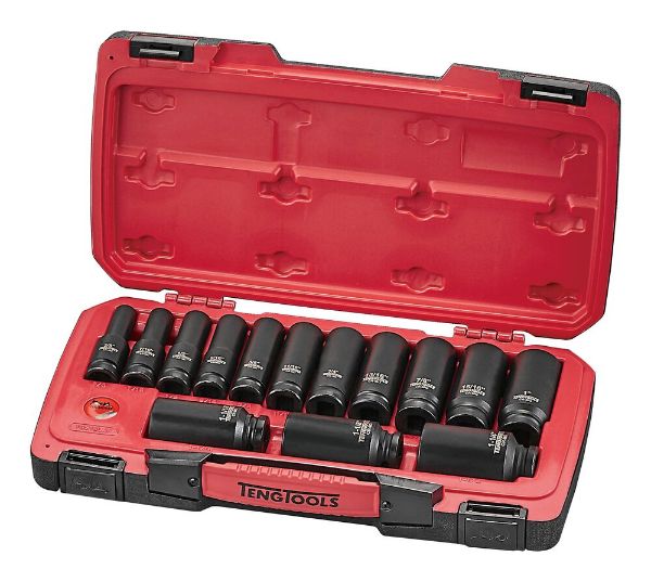 Picture of Teng Tools MECCA PRO 1/2" Deep Impact Socket Set DIN AF 18 Pieces - T9218LAF