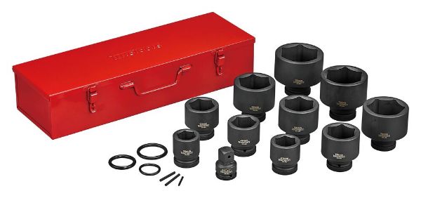 Picture of Teng Tools 1" Impact Cr-Mo socket set with case DIN 36-80mm - 9117