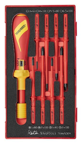 Picture of Teng Tools Insulated Torque Screwdriver Set FOAM1 9 Pieces - TEAVSD09