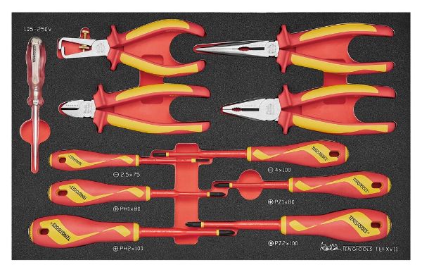 Picture of Teng Tools Insulated Plier & Screwdriver Set FOAM3 11 Pieces - TEFXV11