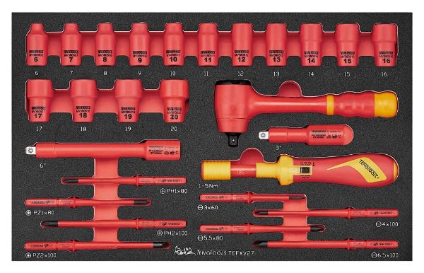 Picture of Teng Tools Insulated Torque Screwdriver Set FOAM3 27 Pieces - TEFXV27
