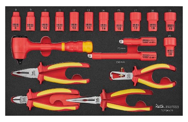 Picture of Teng Tools Insulated Socket & Pliers Set FOAM3 19 Pieces - TEFSKV19