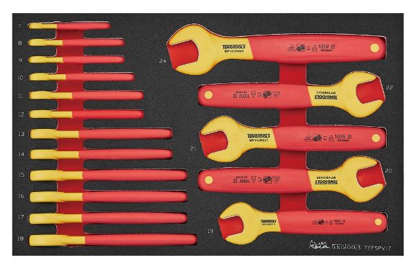 Picture of Teng Tools Insulated Spanner Set FOAM3 17 Pieces - TEFSPV17