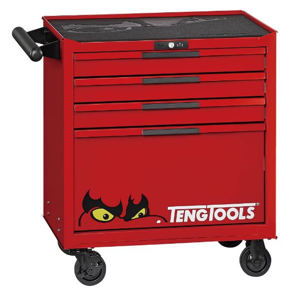 Picture of Teng Tools 26" PRO35™ low roller cabinet 4 drawers red - TSW26R4L