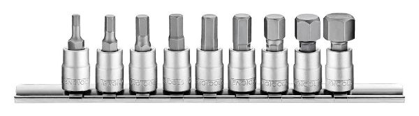 Picture of Teng Tools 1/4" drive hex bit socket clip rail metric 9-piece set - M1409HN