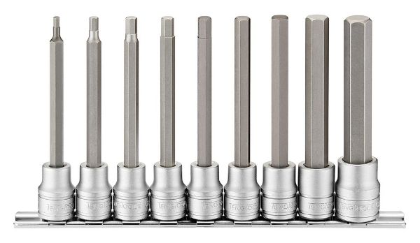 Picture of Teng Tools 3/8" Long Hex Bit Socket Clip Rail Set 9 Pieces - M3809