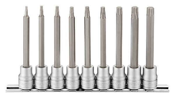 Picture of Teng Tools 3/8" Long TX Bit Socket Clip Rail Set 9 Pieces - M3809TX