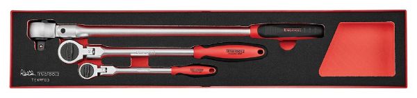Picture of Teng Tools Long Arm Ratchet Flex Head Set FOAMX4 3 pieces - TEXRF03