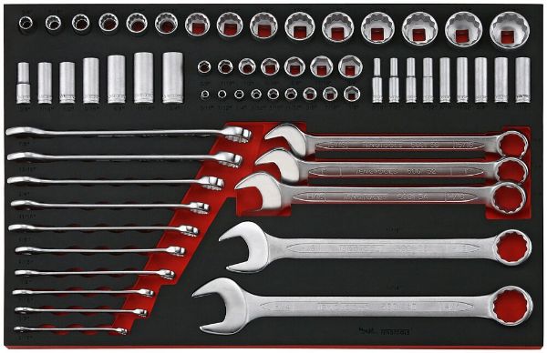 Picture of Teng Tools Socket & Combination Spanner Set AF FOAM4X4 62 Pieces - TTEAF62