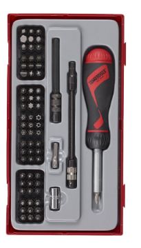 Picture of Teng Tools Ratcheting Screwdriver Bit Set TT1 74 Pieces - TTMD74