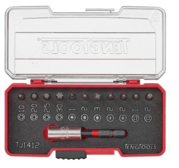 Picture of Teng Tools Impact Bit Set Construction With Belt Clip Mixed 12 Pieces - TJ1412