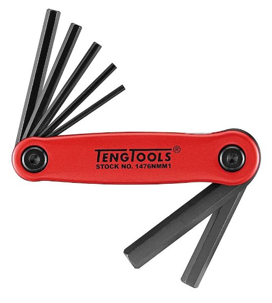 Picture of Teng Tools Folding Hex Key Set 2.5-10 mm ALU 7 Pieces - 1476NMM1