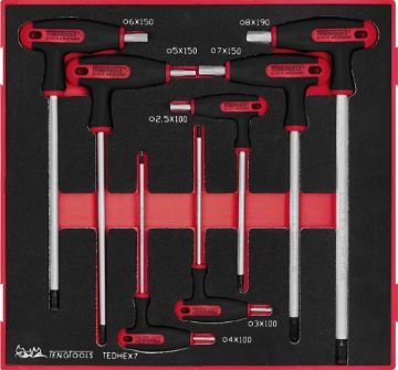 Picture of Teng Tools T-Handle Ball Point Hex Key Set FOAM2 7 Pieces - TEDHEX7