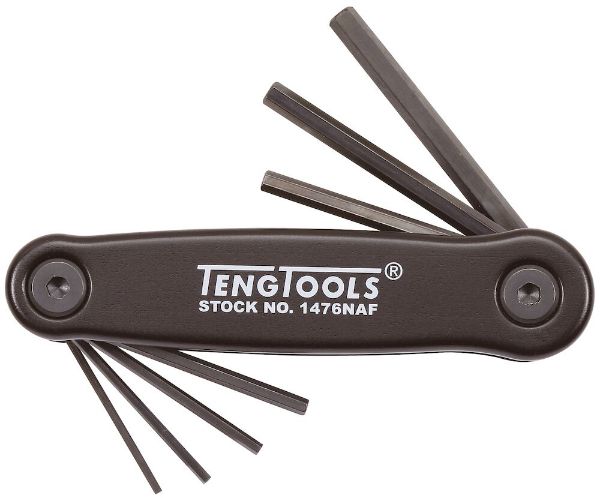 Picture of Teng Tools Folding Hex Key Set AF ALU 7 Pieces - 1476NAF