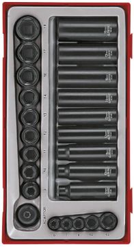 Picture of Teng Tools 1/4" & 3/8" Impact Socket Set ANSI TT1 24 Pieces - TT9024
