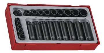 Picture of Teng Tools 1/4" & 3/8" Impact Socket Set ANSI TT1 24 Pieces - TT9024