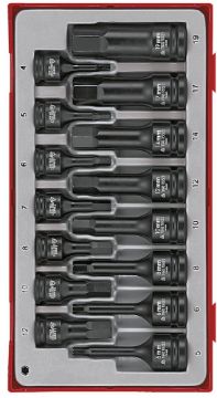 Picture of Teng Tools 3/8" & 1/2" Hex Impact Socket Set DIN TT1 15 Pieces - TT9015HX