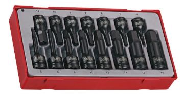 Picture of Teng Tools 3/8" & 1/2" Hex Impact Socket Set DIN TT1 15 Pieces - TT9015HX