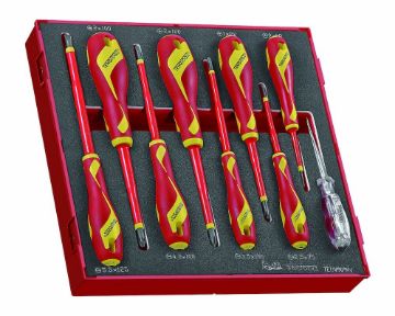 Picture of Teng Tools Insulated Screwdriver Set Mixed FOAM2 9 Pieces - TEDV909N