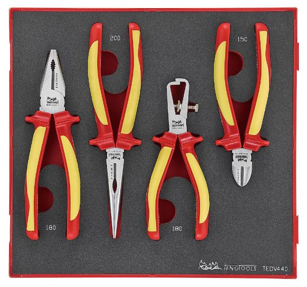 Picture of Teng Tools Insulated Plier Set FOAM2 4 Pieces - TEDV440