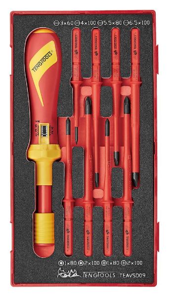 Picture of Teng Tools Insulated Torque Screwdriver Set FOAM1 9 Pieces - TEAVSD09