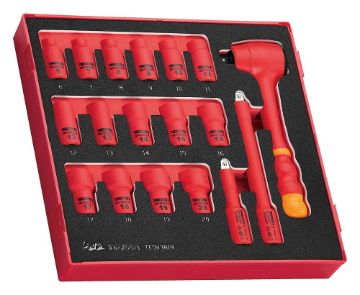 Picture of Teng Tools 3/8" Insulated Socket Set FOAM2 18 Pieces - TEDV3818