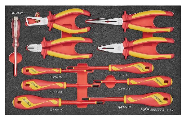 Picture of Teng Tools Insulated Plier & Screwdriver Set FOAM3 11 Pieces - TEFXV11