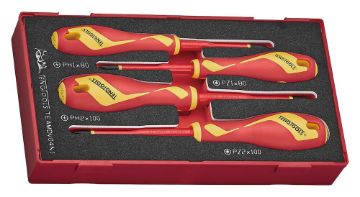 Picture of Teng Tools Insulated Screwdriver Set PH/PZ FOAM1 4 Pieces - TEAMDV04N1