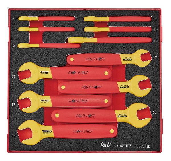 Picture of Teng Tools Insulated Spanner Set FOAM2 12 Pieces - TEDVSP12
