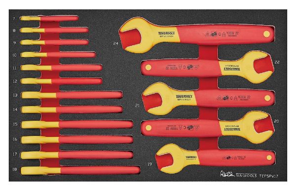 Picture of Teng Tools Insulated Spanner Set FOAM3 17 Pieces - TEFSPV17