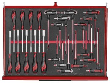 Picture of Teng Tools 26" PRO35™ roller cabinet FOAM tool kit 278 pieces red - TKW26R278F