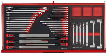 Picture of Teng Tools 37" PRO35™ roller cabinet FOAM tool kit 637 pieces red - TKW37R637F