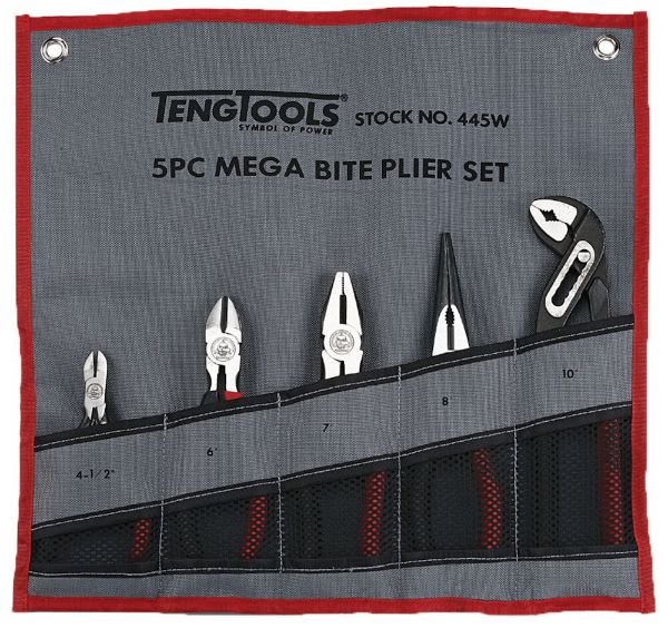 Picture of Teng Tools Plier Set Tool Roll 5 Pieces - 445W