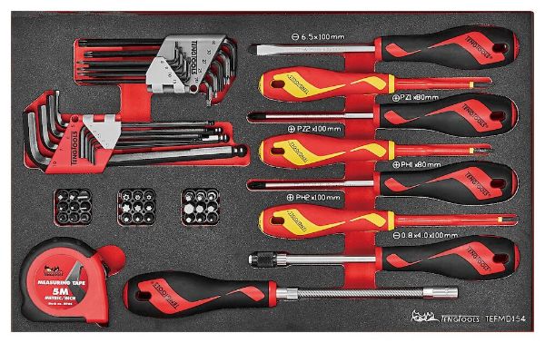 Picture of Teng Tools Screwdriver & Hex/TX Key Set 2 FOAM3 54 Pieces - TEFMDI54